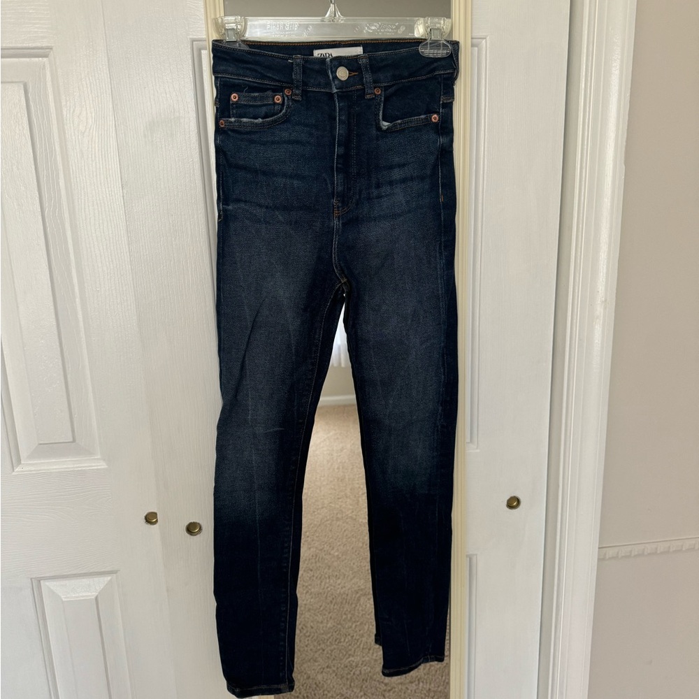 Zara Women's Dark Blue Jeans